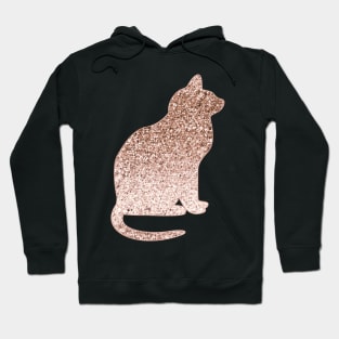 Sparkling rose gold cat Hoodie